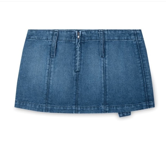 MIMCHIK blue Denim Cargo Micro Mini Low Rise Skirt size small - Picture 7 of 7